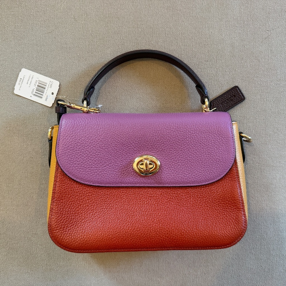 NWT - Coach Discontinued Marlie top Handle Satchel in Colorblock